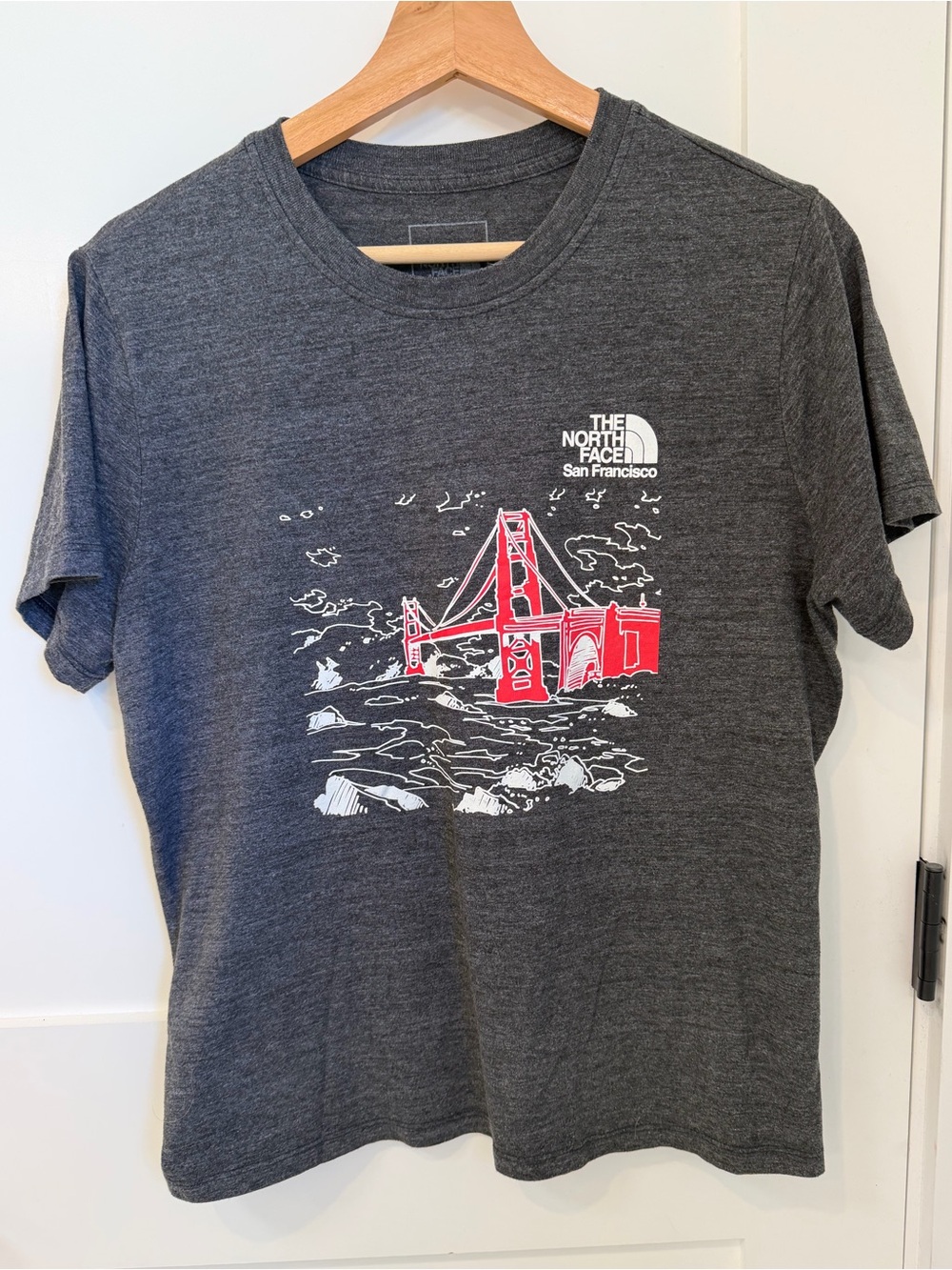 The North Face Charcoal Graphic Tee with San Francisco Golden Gate Bridge Print